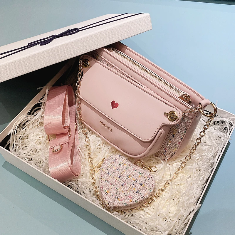 

Sweet Lady Square Crossbody bag 2021 Fashion New High quality PU Leather Women's Designer Handbag Chain Shoulder Messenger Bag