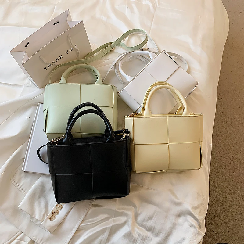 

Vintage Design PU Leather Small Tote Crossbody Bags With Messenger Bag 2021 Summer Women Luxury Trends Shoulder Bag Handbags Sac