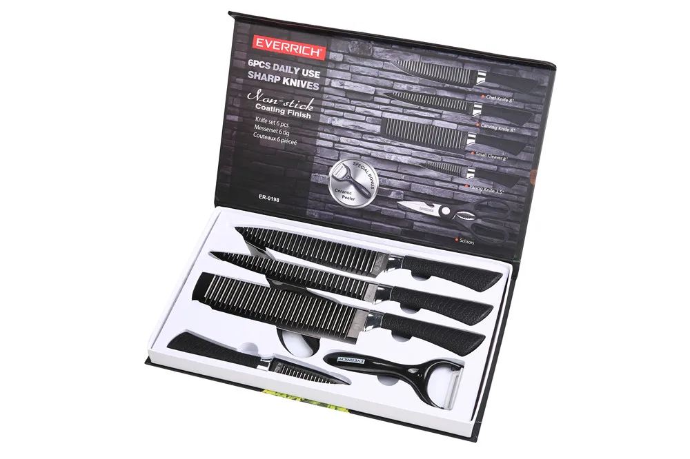 Набор ножей из высокоуглеродистой нержавеющей стали 6 шт./компл. для шеф