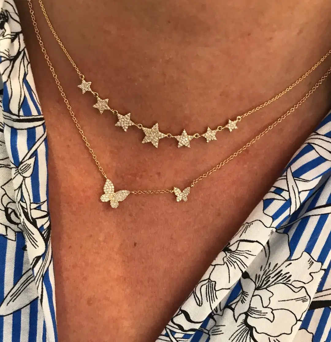 Женское Ожерелье с бабочкой Очаровательное ожерелье золотого цвета из