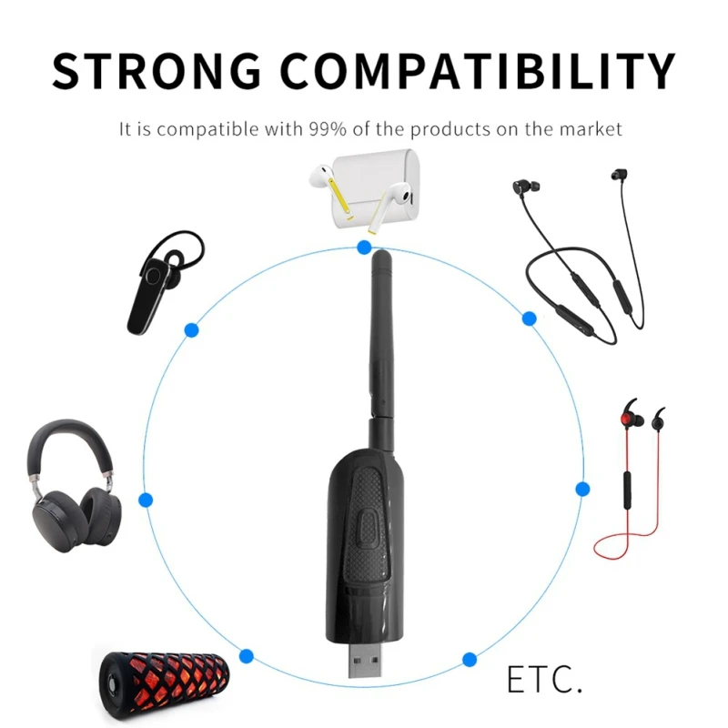 Беспроводной адаптер для аудио передатчика 5 0 Bluetooth Aptx с низкой задержкой ТВ ПК