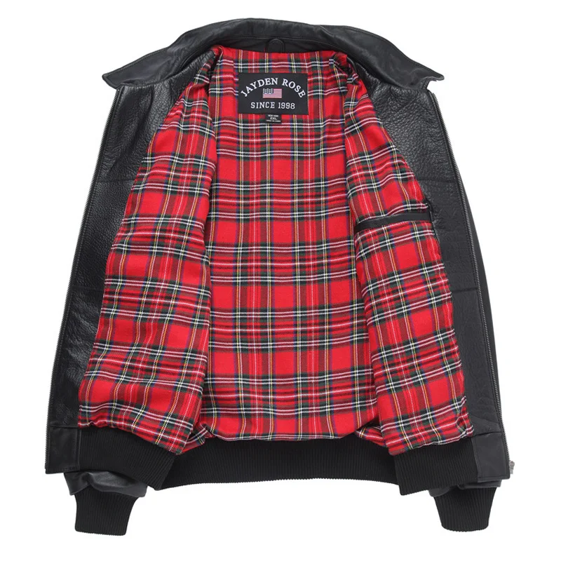 

Nice Shipping Mens Clothing Pilot Leather Jackets Mens Black Turn Down Collar Outwear Plus Size 5XL Mens Casual Coats