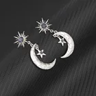 Модные Классические блестящие висячие серьги с геометрическим рисунком в виде звезды и Луны, женские корейские ювелирные изделия