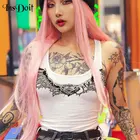 Женская блузка без рукавов InsDoit, белая облегающая блузка в готическом стиле, с принтом в виде животных, летняя уличная одежда в стиле Харадзюку