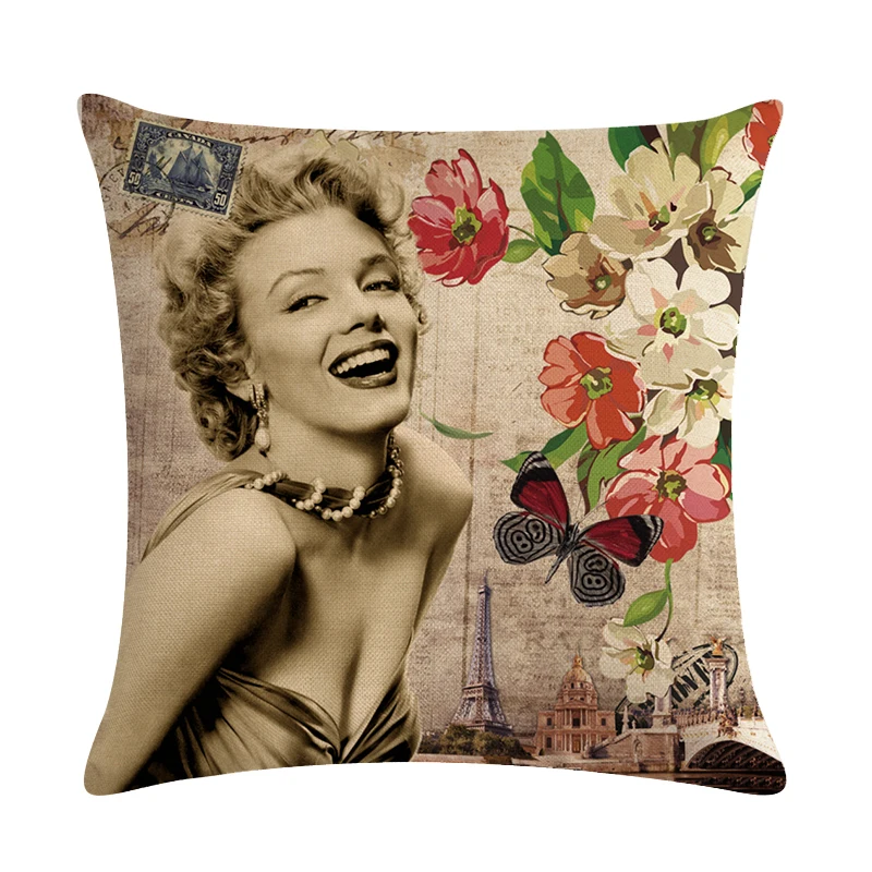 45x45 см Мэрилин Монро винтажная Декоративная Подушка Диван Цветочная поясная