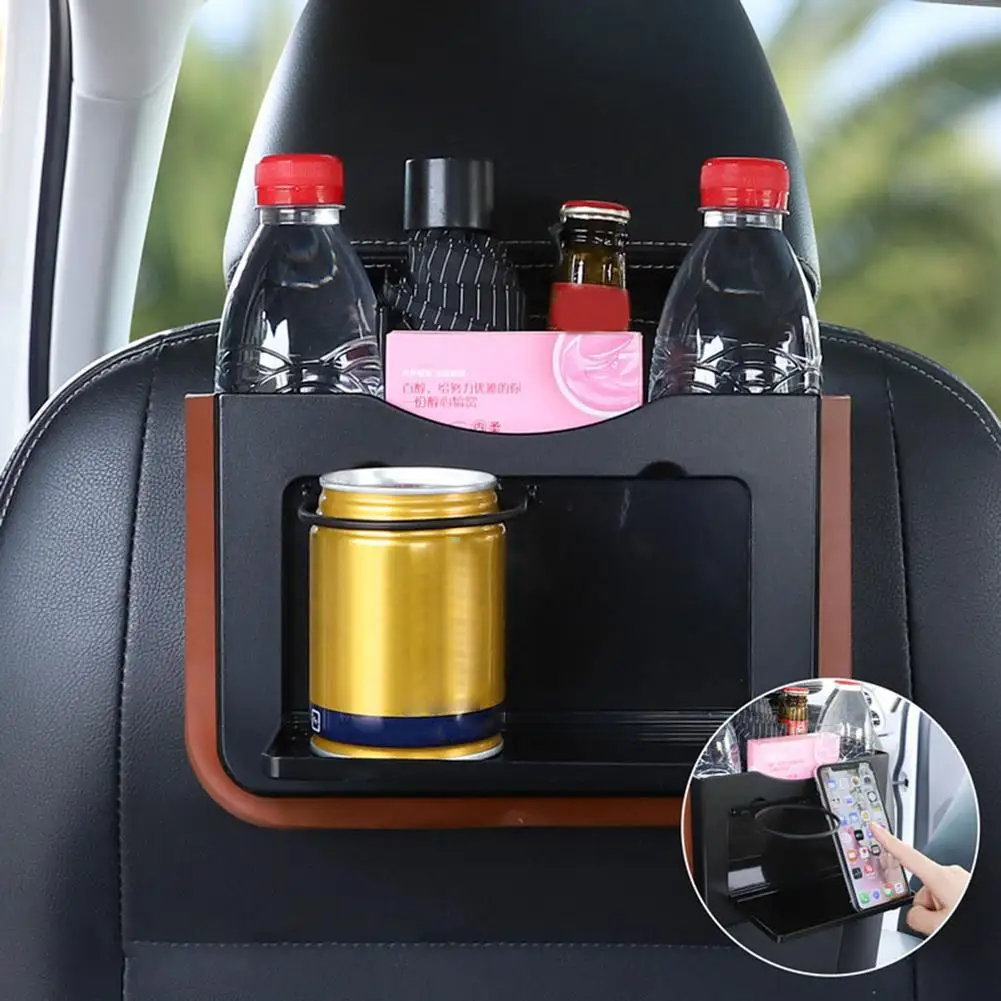 

Portable Things Organizer for Car Interior Collapsible Car Trash Bin with Hooks Fit for All Model Cars Waterproof Auto Trash Bin