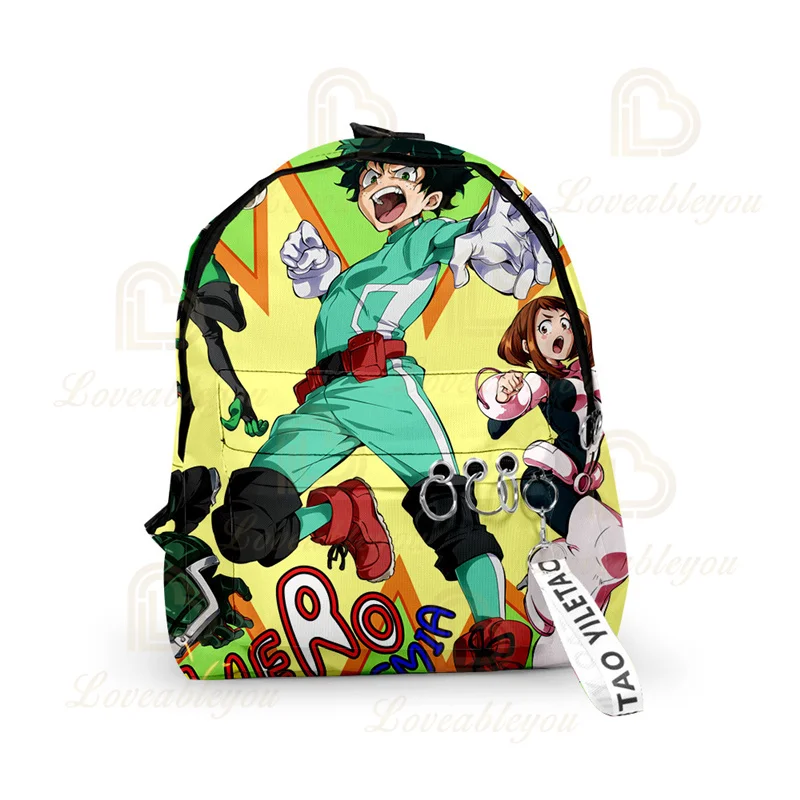 

My Hero Academia Backpacks 3D Oxford Waterproof Key Chain Small Bags Unisex Colors Cute Kawaii Boys Girls School Bags