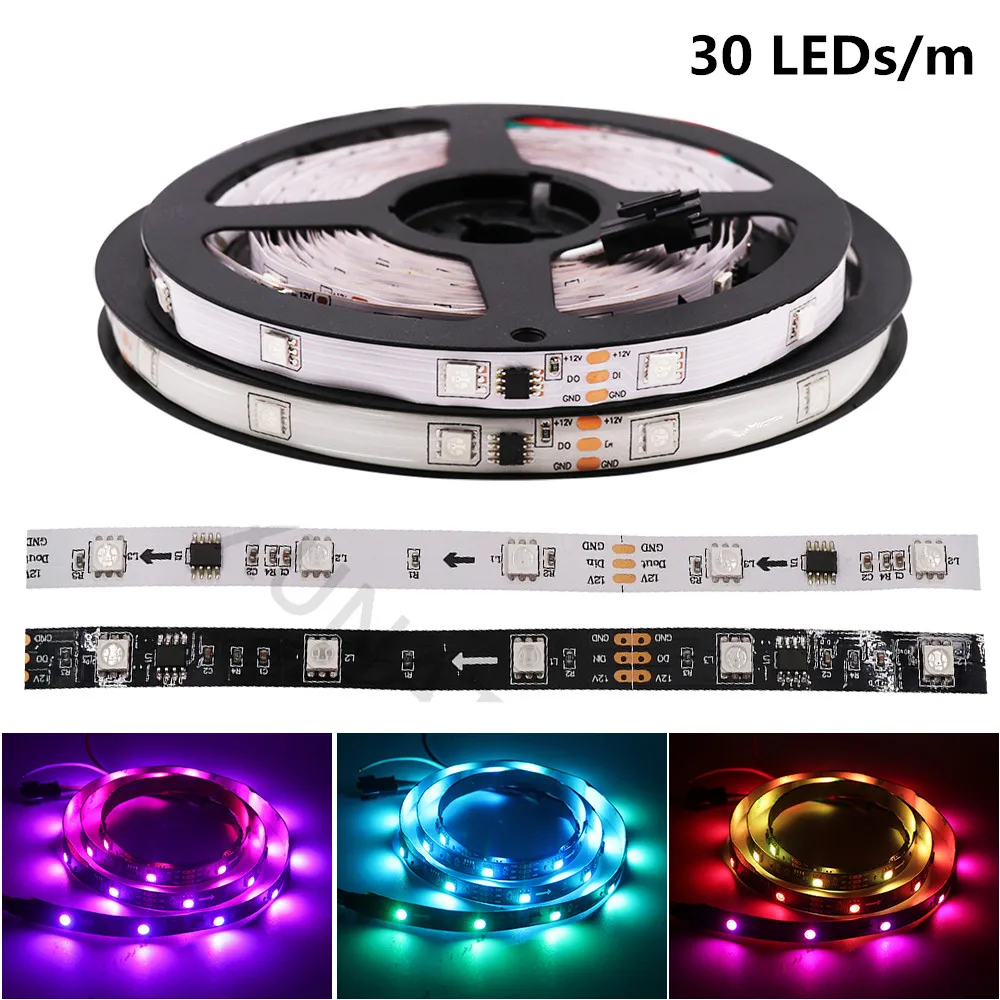 WS2811 Светодиодная лента постоянного тока 5 в полный цвет 30 светодиодов/м 60 5050 SMD