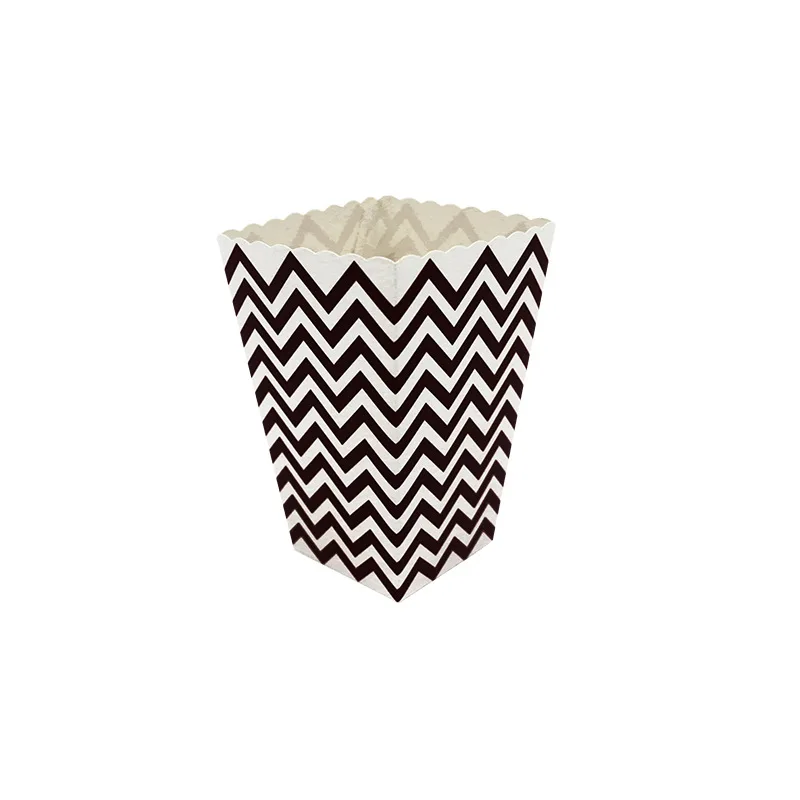 

12pcs Popcorn box colorful chevron stripes dot Rose Gold Gift Box Party Favour Wedding Pop corn kid party decoration candy box