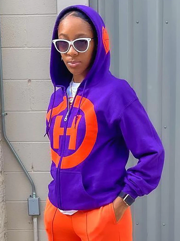 

Sisterlinda Fall Zipper Hoodie Women Tops Long Sleeve Fascinating Trend Punk Style Outwear Warm Hipster Female Coats Streetwear