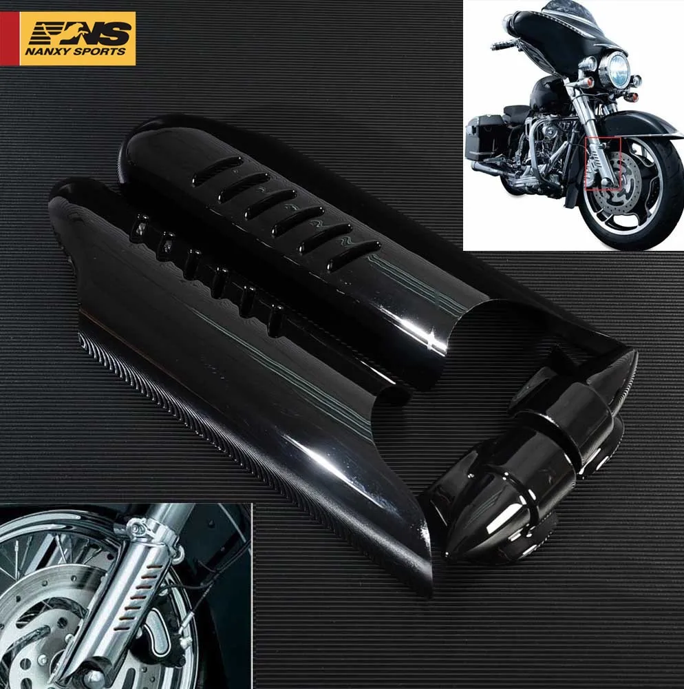 Мотоциклетные хромированные/черные дефлекторы для нижних ног вилки защитная