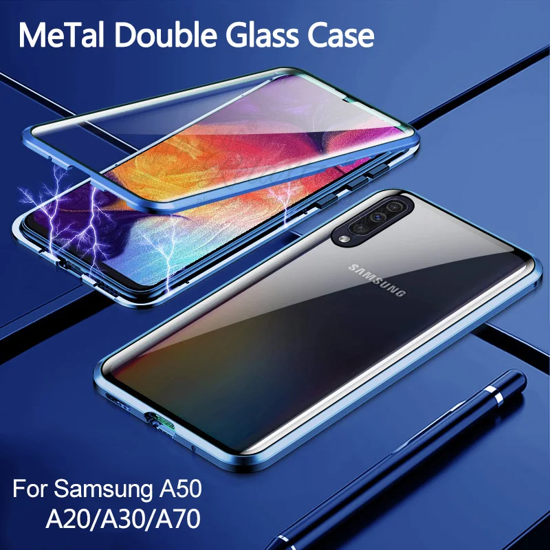 360 полный защитный чехол для samsung Galaxy a70 a50 a30 a20 Магнитная Адсорбция двухстороннее