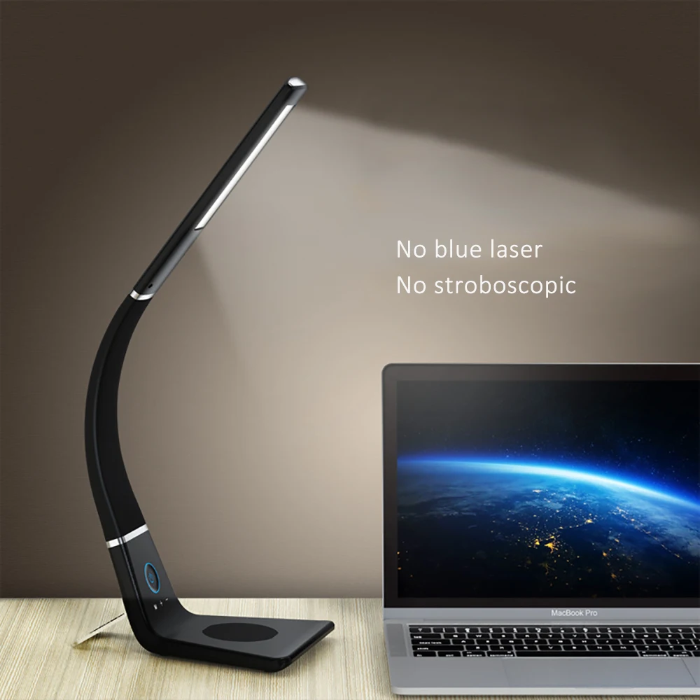 Smart Touch Сенсор настольная лампа 12W светодиоидная лампа с регулируемой яркостью светильник лампа Светодиодная настольная лампа Led чтение 4-х скоростной светильник режим Беспроводной чтение светильник светодиодный