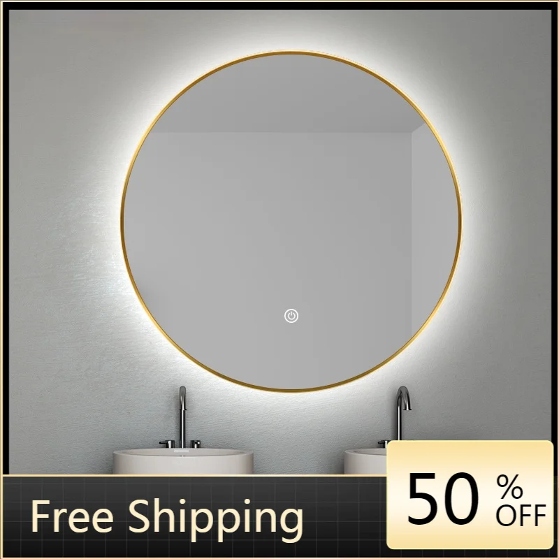 

Decoration Bathroom Mirror Nordic Wall Mounted Vanity Mirror With Lights Circle Mirror Espelho Banheiro Bathroom Shower Mirror