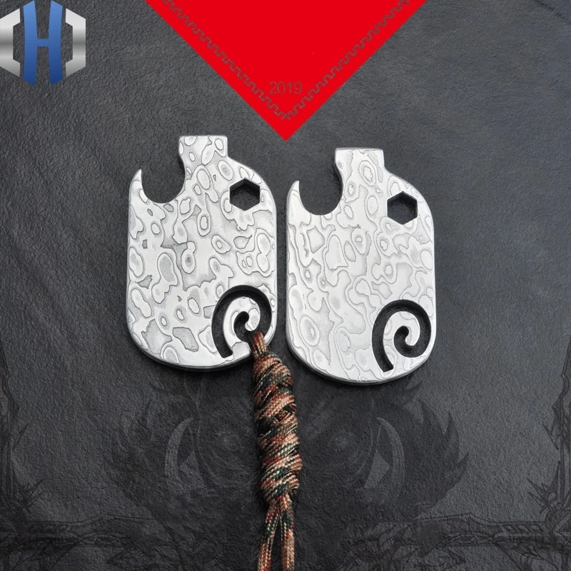 Подвеска ключ из дамасской стали с открывалкой для банок EDCToy|Монтировки| |