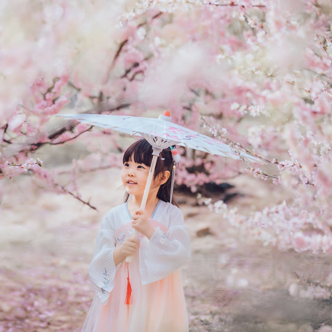 Детский мини-зонтик в китайском стиле Hanfu для фотосъемки девушек зонт древнего