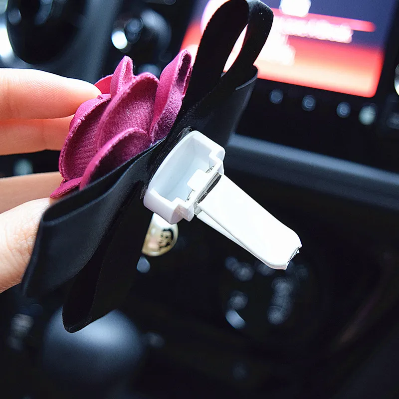 Розовый цветок автомобиля духи вентиляционное отверстие клип освежитель