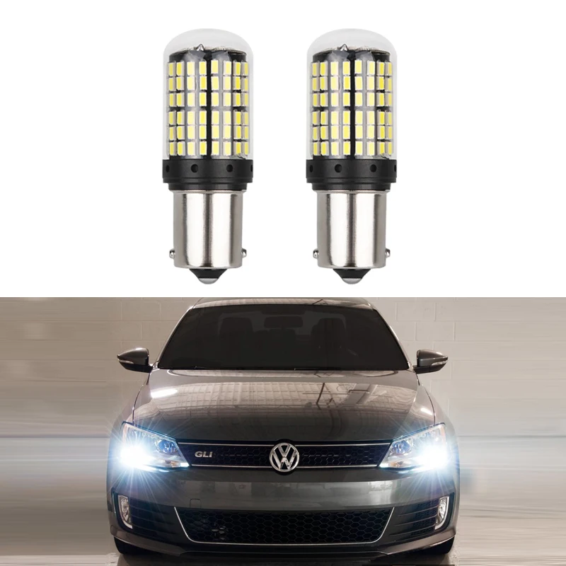 Белая светодиодная лампа Canbus No Error 1156 P21W для VW Volkswagen Sharan 7N 2010 - 2018 DRL Daytime Running Lights on.