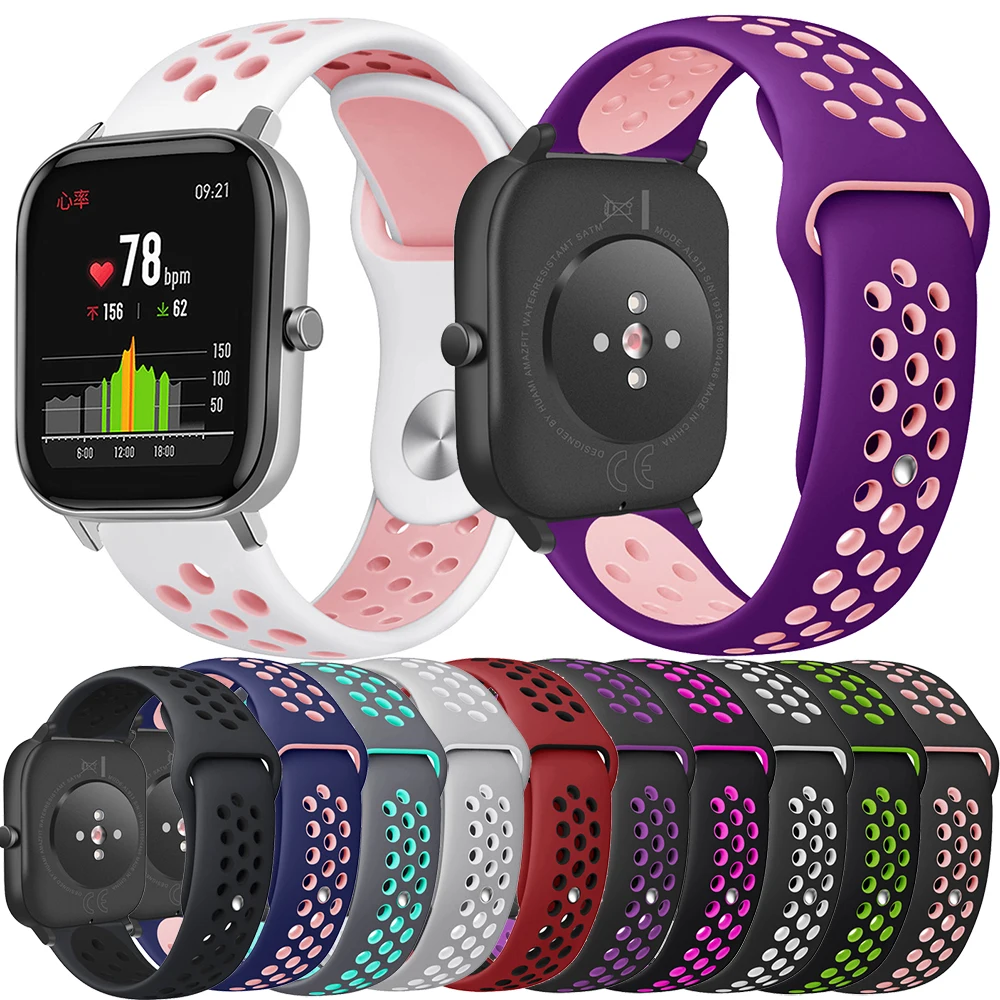 20 мм мягкий силиконовый ремешок для Xiaomi Huami Amazfit Bip Bit Lite Youth GTS спортивные женские