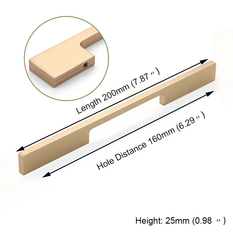Goldk 160mm KAK 5 шт. черные ручки для шкафа из твердого алюминиевого сплава кухонная дверная ручка для шкафа ручки для выдвижных ящиков оборудование для обработки мебели - Цвет: Goldk 160mm