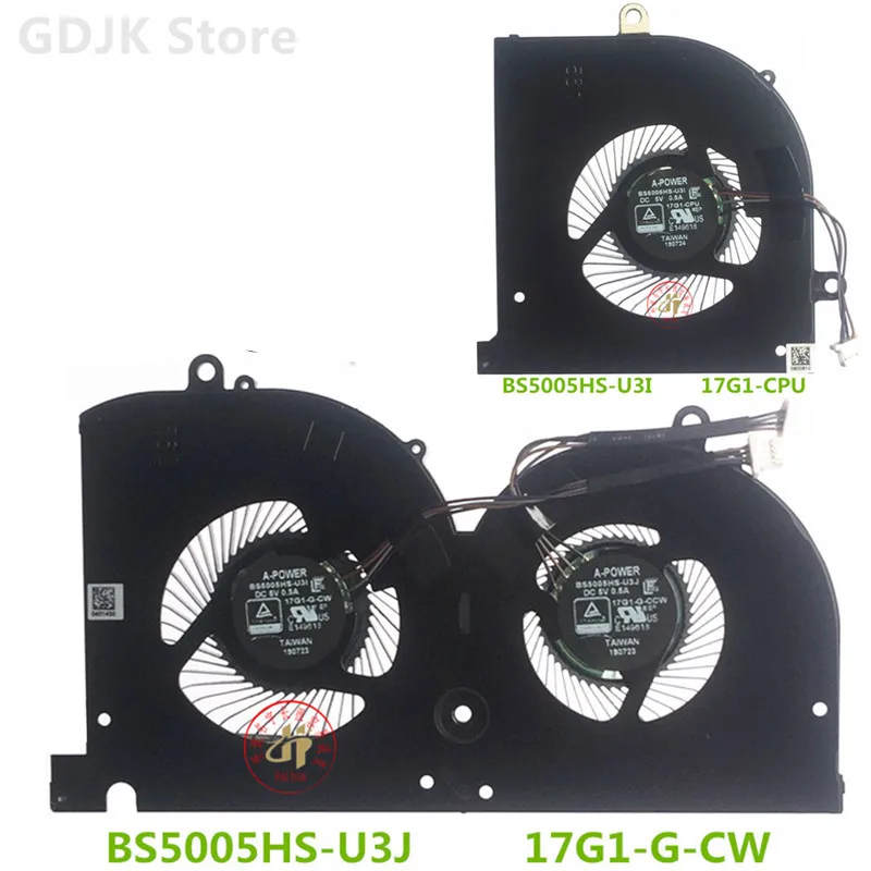 

Laptop Cooling Fan BS5005HS-U3I BS5005HS-U3J DC5V 0.5A 4PIN for MSI GS75 P75 WS75 MS-17G1 17G2 17G3