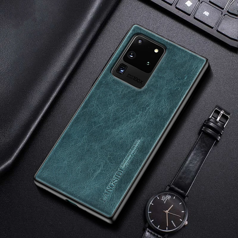 Брендовый чехол LANGSIDI для samsung Galaxy s20 ultra note 10 plus s10 s9 a50 a51 a71 s21 чехлы из натуральной