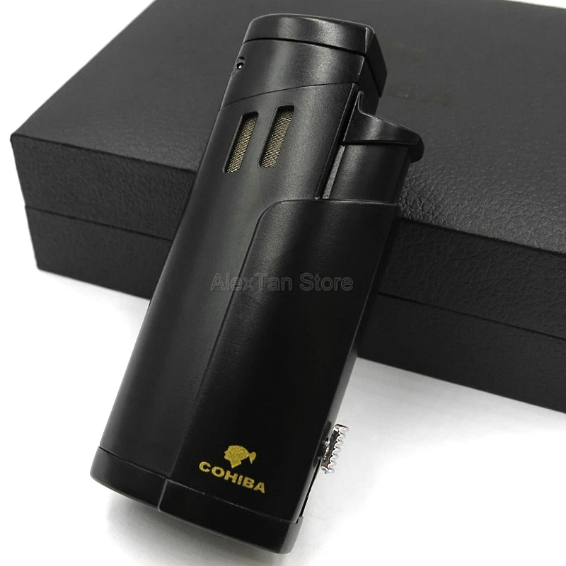 COHIBA Роскошные маленькая металлическая ветрозащитная Зажигалка для сигар карман