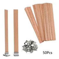 wooden candle wicks 50 pcs natural candle wicks with metal stand for candle making diy crafts crackling wood wicks