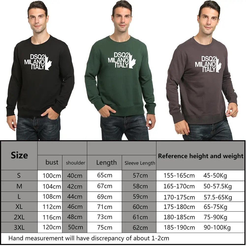 

winter style dsq brand black Men's 100% cotton casual long sleeve Unisex D2 hoody warm letter Hoodie sweatshirt for men