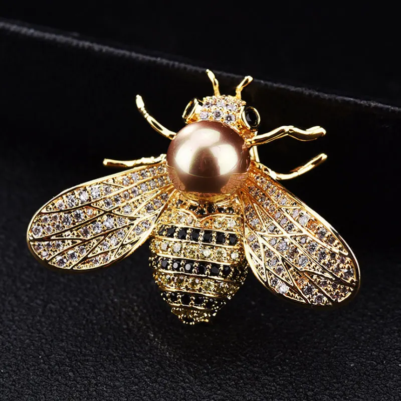 

JESSIC Insect Series Brooch Women Delicate Little Bee Brooches Crystal Rhinestone Pin Brooch Jewelry Gifts For Girl