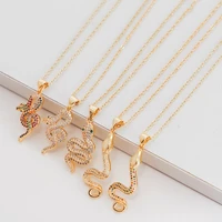 2020 rainbow cz snake gold necklace for women zirconia snake pendant long adjustable chain womens necklace charm jewelry