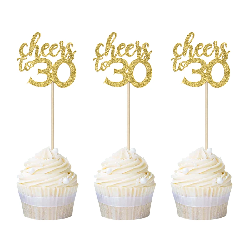 cheeis 30 12 шт. номер 30 40 50 60 для капкейка-30th 40th 50th 60th празднование Дня Рождения вечерние поставки торт фигурки жениха и невесты; дропшиппинг - Цвет: cheeis 30