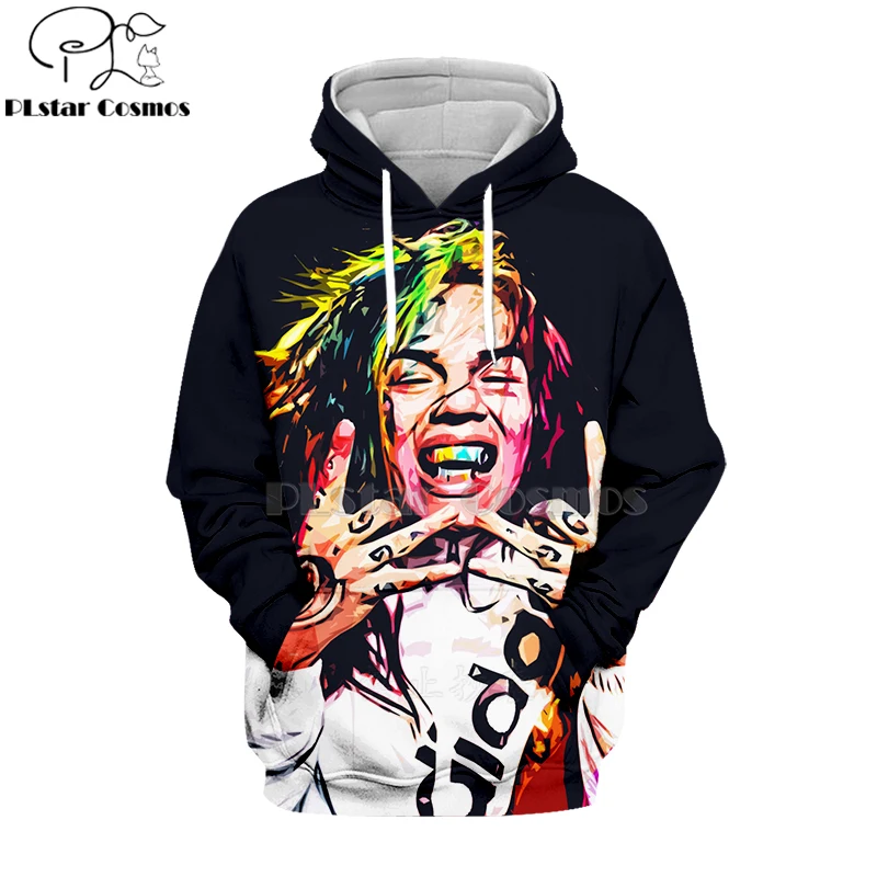 Новинка толстовка Rapper Tekashi69 6ix9ine Tekashi 69 с 3D принтом для женщин и мужчин толстовки