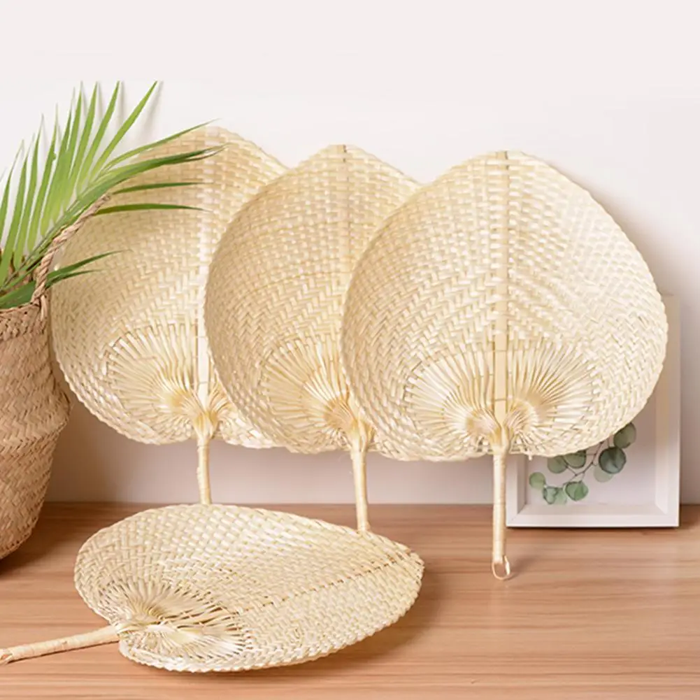 

Pushan Arts Hand Made Fan Peach Shaped Bamboo Fan Summer Cool Air Fan DIY Characteristic