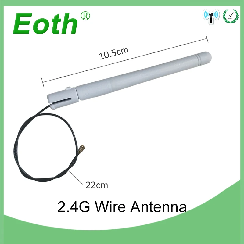 EOTH 10pcs 2.4GHz 3dBi WIFI Omni Antenna Aerial with IPX/U.FL Cable Female RA Connector Booster  Wireless Module MINI-PCI Card