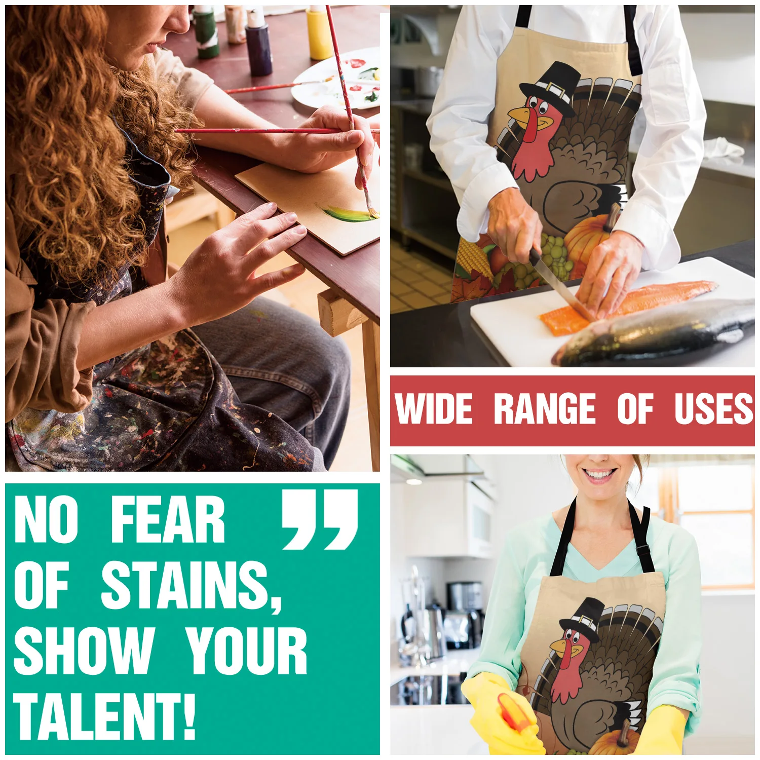 Персонализированные фартуки Турция Тыква овощи День благодарения Женский