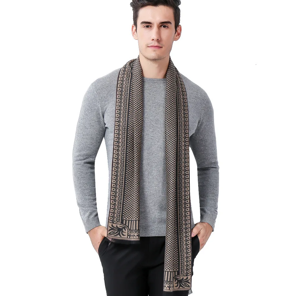 Классический деловой маленький клетчатый мужской шарф с имитацией кашемира