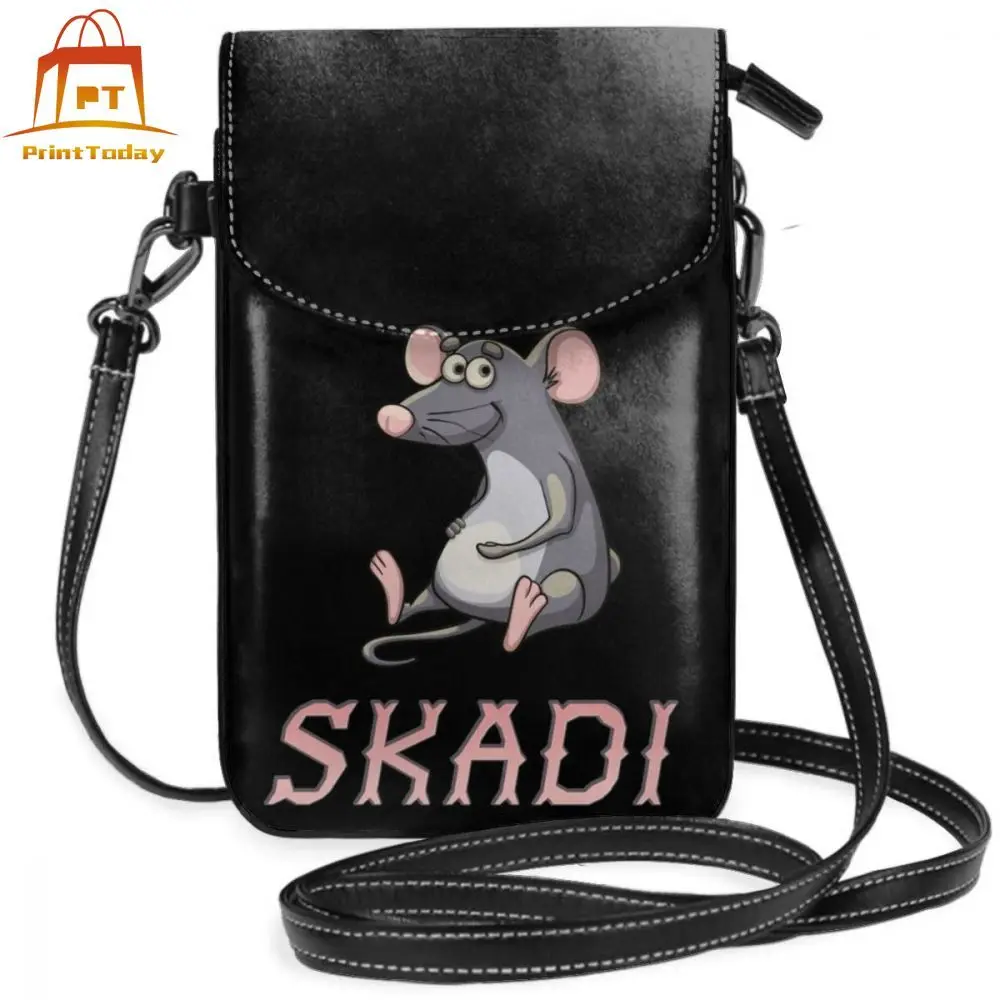 

Skadi Shoulder Bag Skadi Sticker Leather Bag Multi Pocket High quality Women Bags Print Slim Crossbody Street Teenage Purse