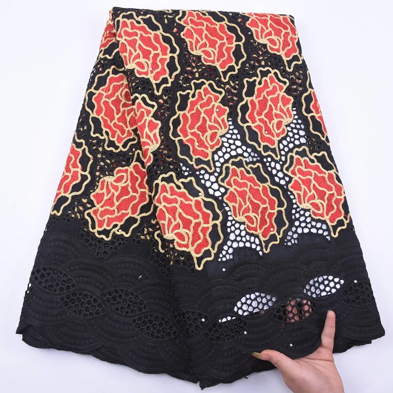 Чистая белая африканская кружевная ткань высокого качества хлопковая