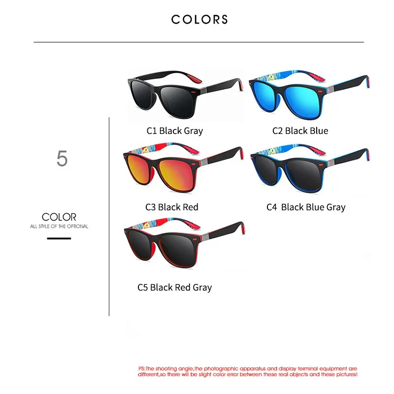 

NEW DESIGN Ultralight TR90 Polarized Sunglasses Men Women Driving Square Style Sun Glasses Male Goggle UV400