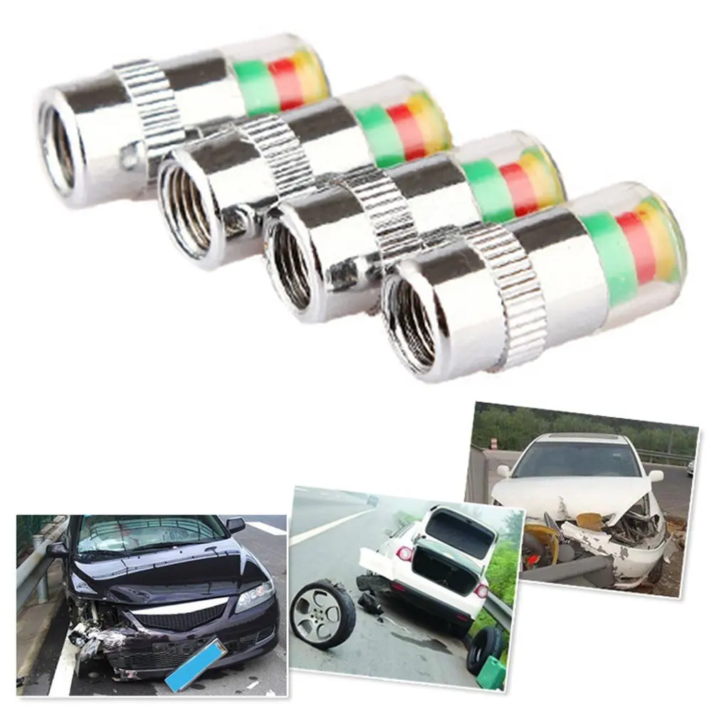 

4pcs Car Tire Pressure Monitor Cover Air Dust Cap Tire Valve Truck Bike Wheel Rim Valve Stem Cap