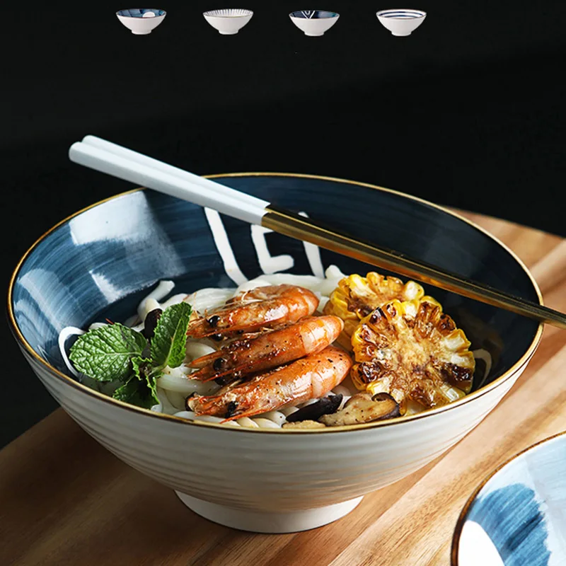 1 шт. Kinglang, японский стиль, миска ramen, миска для супа, Салатница, Бытовая Керамическая большая миска, индивидуальная, легко моющаяся, миска для лапши