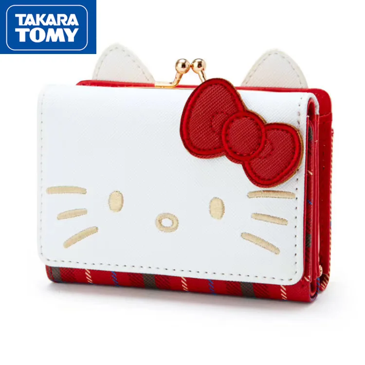

TAKARA TOMY Fashion Waterproof Cute Cartoon Hello Kitty Melody Face Gold Coin Purse Simple Foldable Clutch
