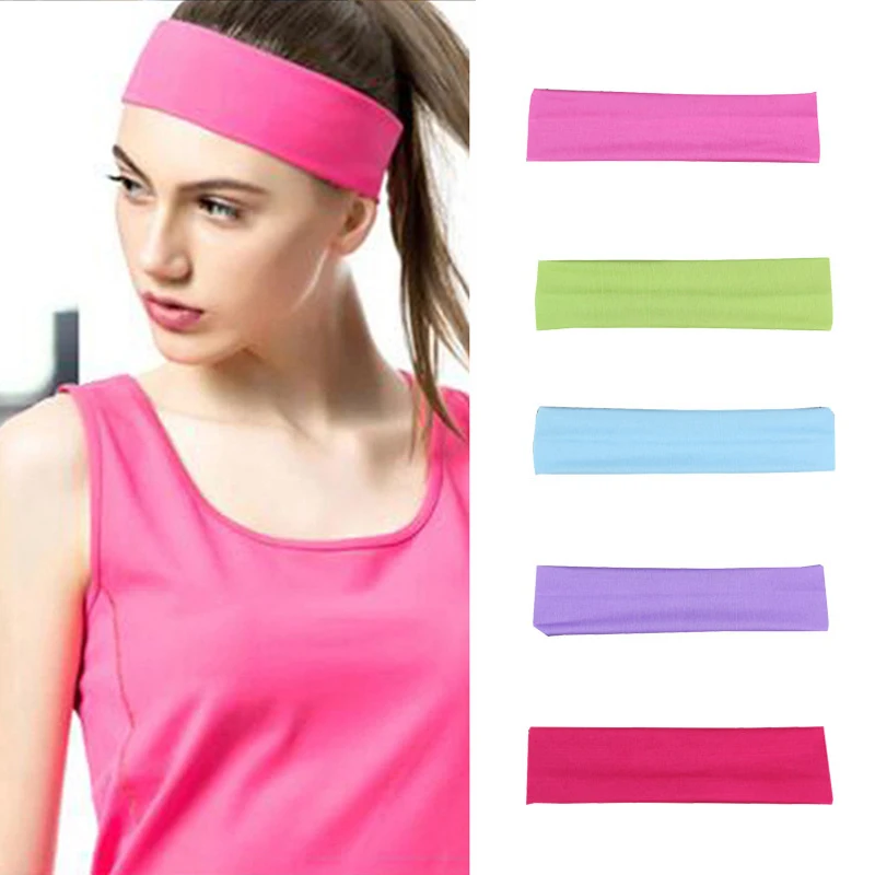 

Fashion Outdoor Sports Headband Wide Elastic Yoga Hair Bands Fitness Headwear Women Men Turban Head Warp Hairband Sweatband