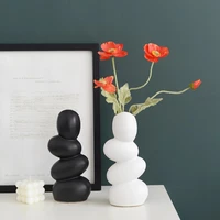 elegant white egg shaped vase matte ceramic decorative table art vase for flowers creative home office living room kitchen decor
