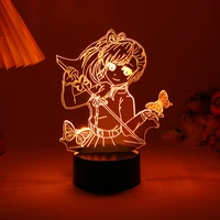 tanjiro anime night light demon slayer figure led lamp for room party decor attack on titan nightlights kid gift genshin impact