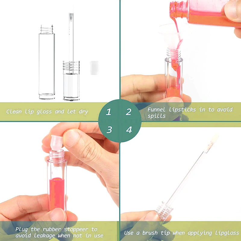 10-50pcs 5ml Empty Lip Gloss Tube Clear Balm Bottle Refillable Eyelash Growth Liquid Cosmetic Containers Lipstick Container | Красота и