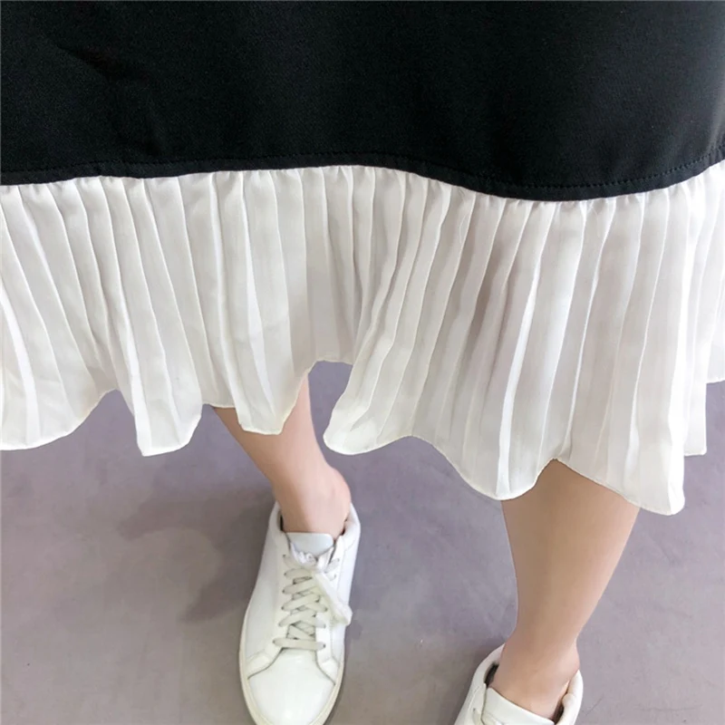

summer large size dress women letter short sleeve dress cotton oversize 6XL 8XL 10XL 12XL fashion loose Chiffon dress soft black