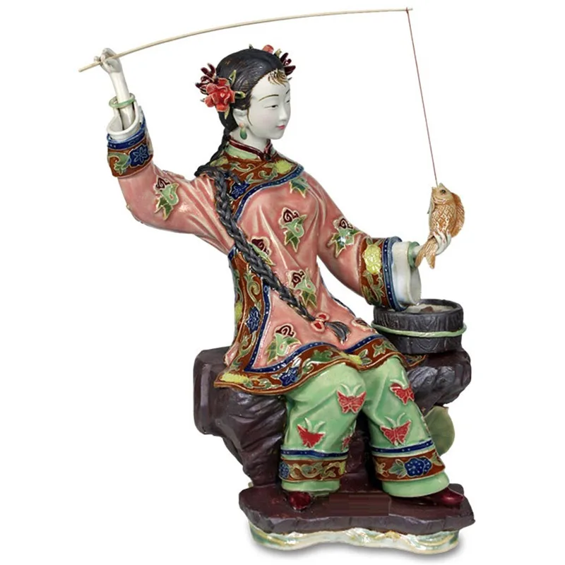 Антикварные Коллекционные Фигурки с красивым ангелом китайская фарфоровая