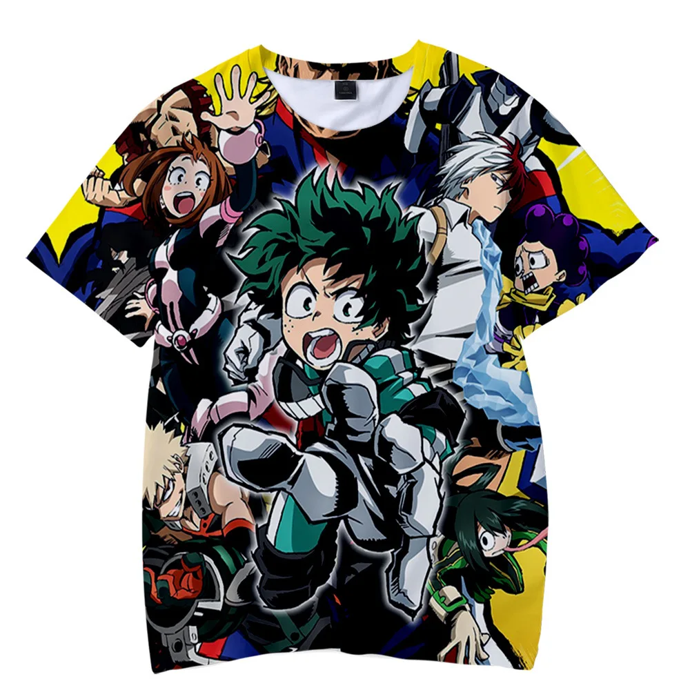 Anime My Hero Academia Season 5 T-shirts Boys Girls Cartoon T Shirt Kids Deku Katsuki 3D Pattern Tshirts Summer Children Clothes